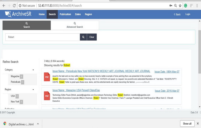 ARCHIVESR - ARCHIVES FULL CONTENT SEARCH & RETRIVE
